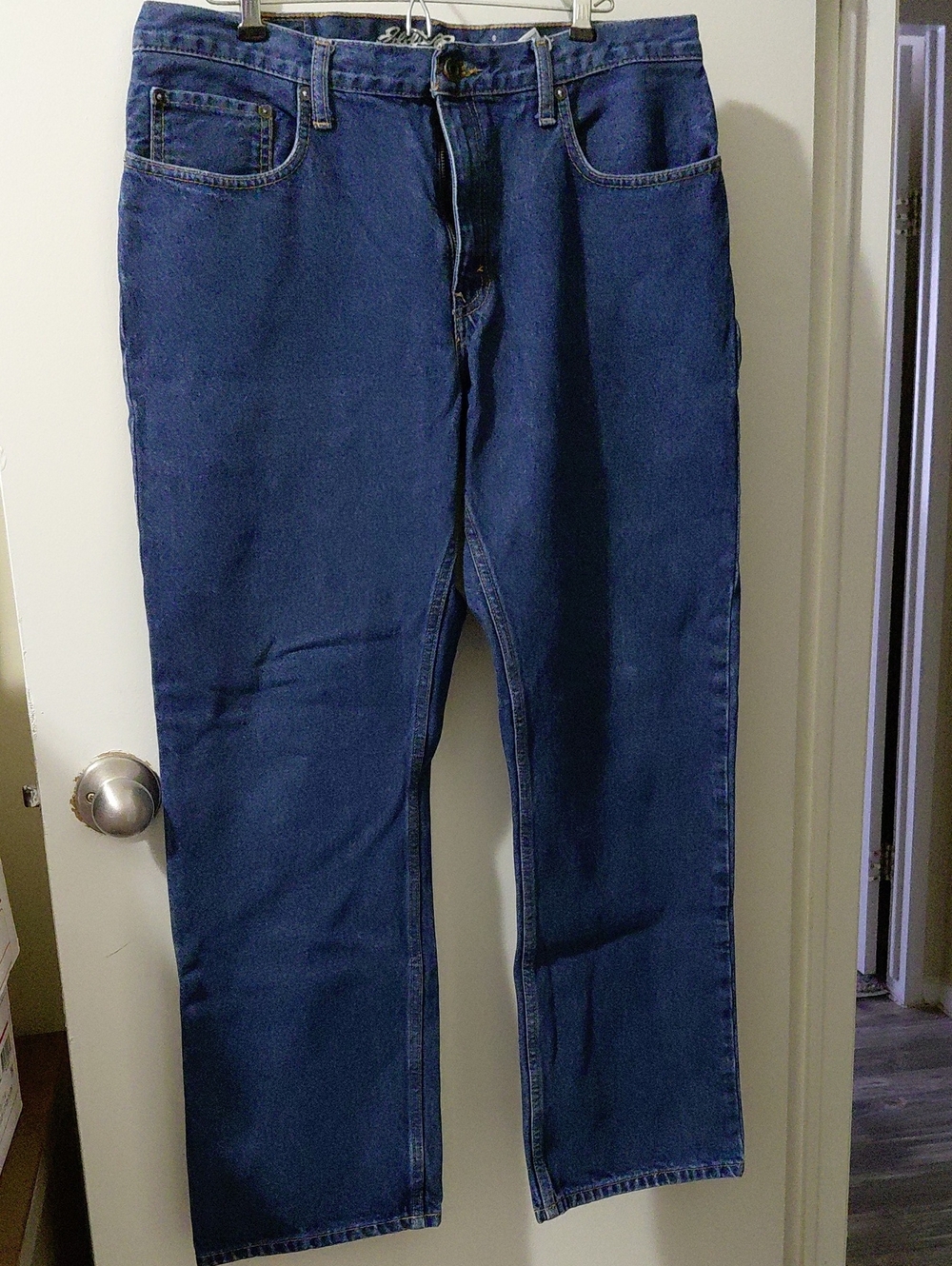 Eddie Bauer Dark Blue Straight-Leg Denim Jeans